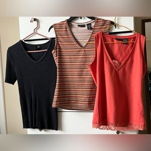 Sweater and sleeveless tops bundle (3 items total)
